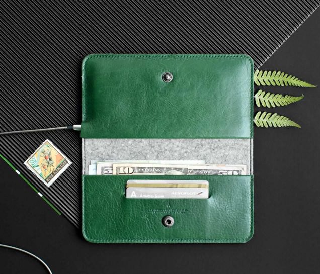 Зеленый кожаный чехол-кошелек для Handwers Ranch для iPhone 6 Plus