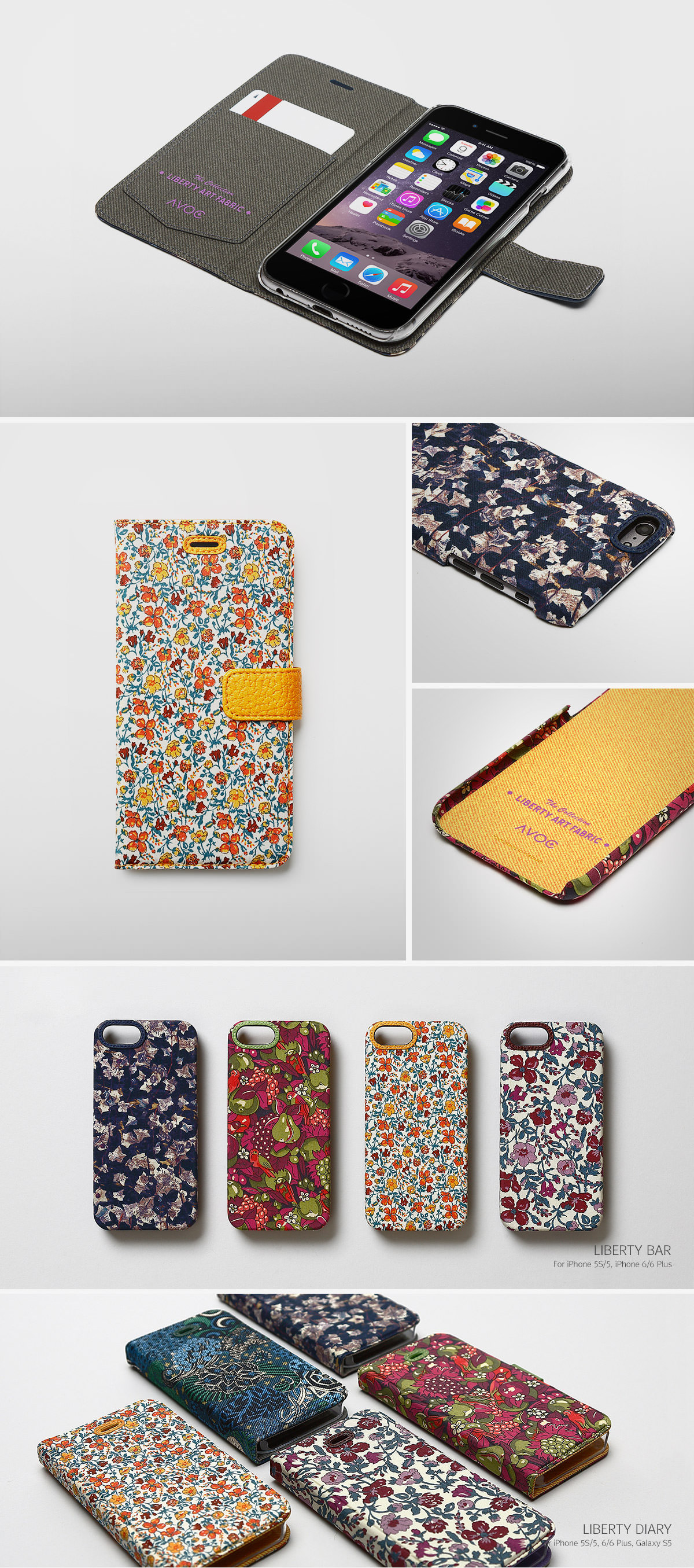 Чехол для apple iphone 6/6S avoc в виде книжки с красивыми фирменными узорами и текстильным покрытием