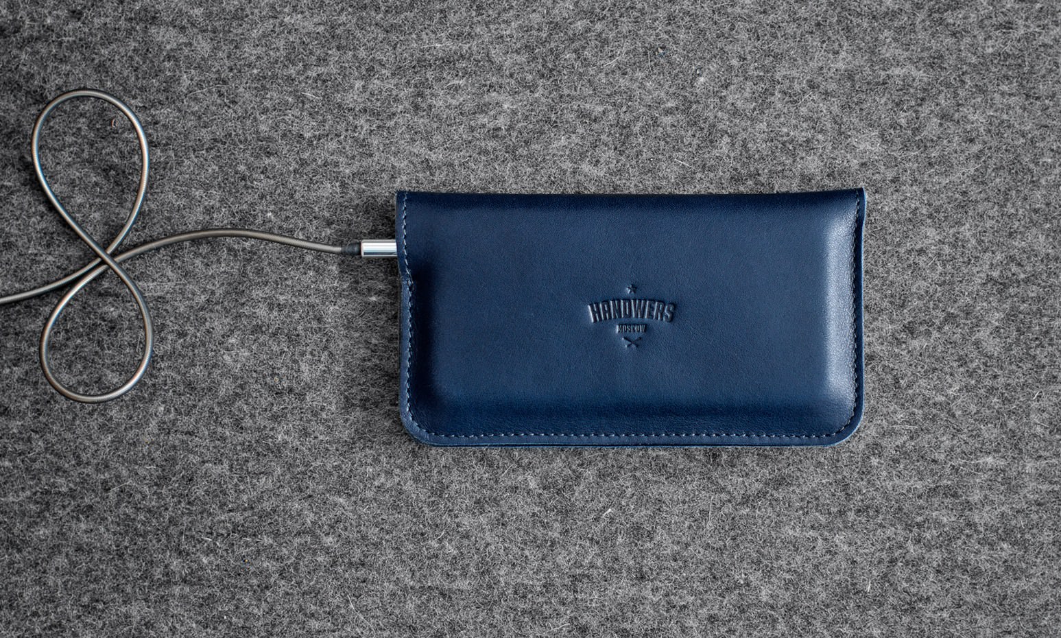Синий кожаный чехол-кошелек для iPhone 5/5s Hadwerts Ranch
