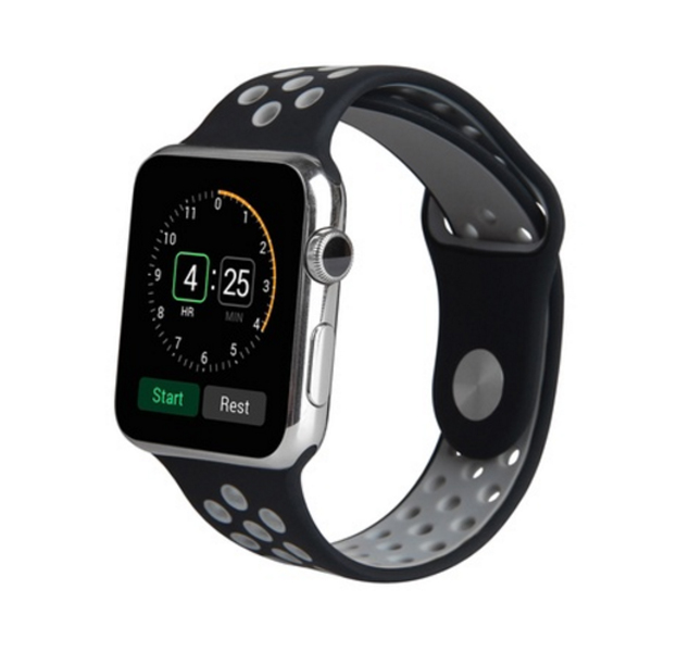 Силиконовый спортивный ремешок для Apple Watch 38/40 mm Perforated Band Black/Gray
Силиконовый спортивный ремешок для Apple Watch 38/40 mm Perforated Band Black/Gray