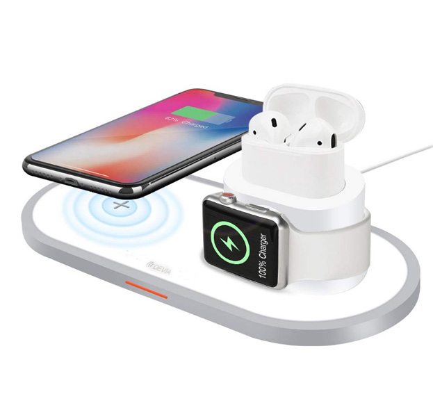 Белое беспроводное зарядное устройство для iPhone, Apple Watch, Airpods Devia Wireless Charger V3
Белое беспроводное зарядное устройство для iPhone, Apple Watch, Airpods Devia Wireless Charger V3