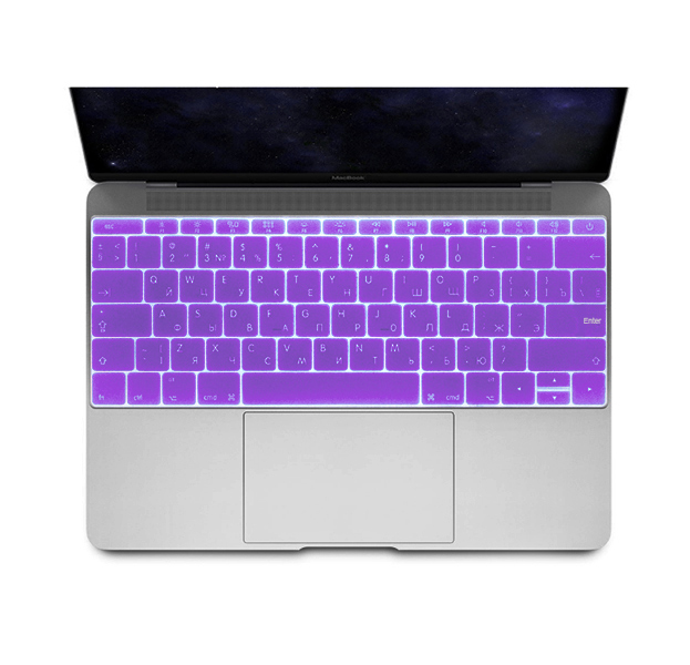 Фиолетовая силиконовая накладка на клавиатуру для Macbook 12/Pro 13/15 2016/2017 (US)
Фиолетовая силиконовая накладка на клавиатуру для Macbook 12/Pro 13/15 2016/2017 (US)