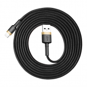 Изображение Черный USB-кабель Lightning Baseus 2.4А Cafule Cable 2m Black/Gold
