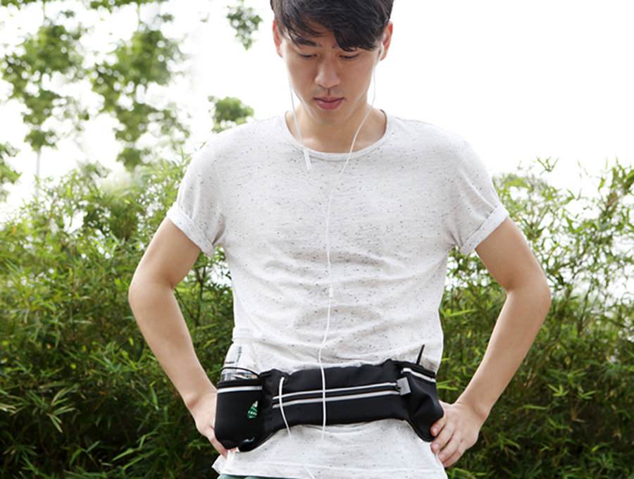 Черная поясная сумка для смартфона Rock Multifunctional Running Belt