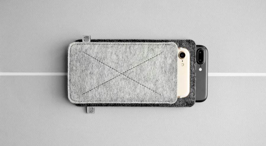 Серый фетровый чехол для iPhone 6/6s/7 Handwers Cross 