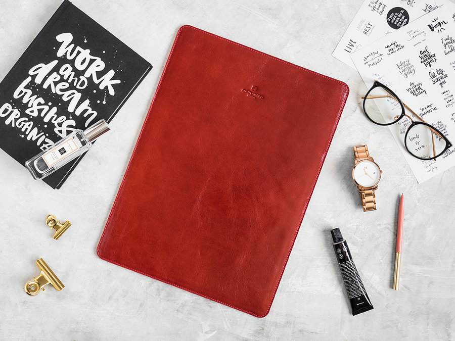 Кожаный чехол для Macbook 12 Stoneguard Red