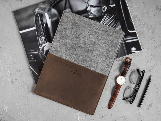 Кожаный чехол для Macbook 12" Stoneguard #541 Rust/Ash