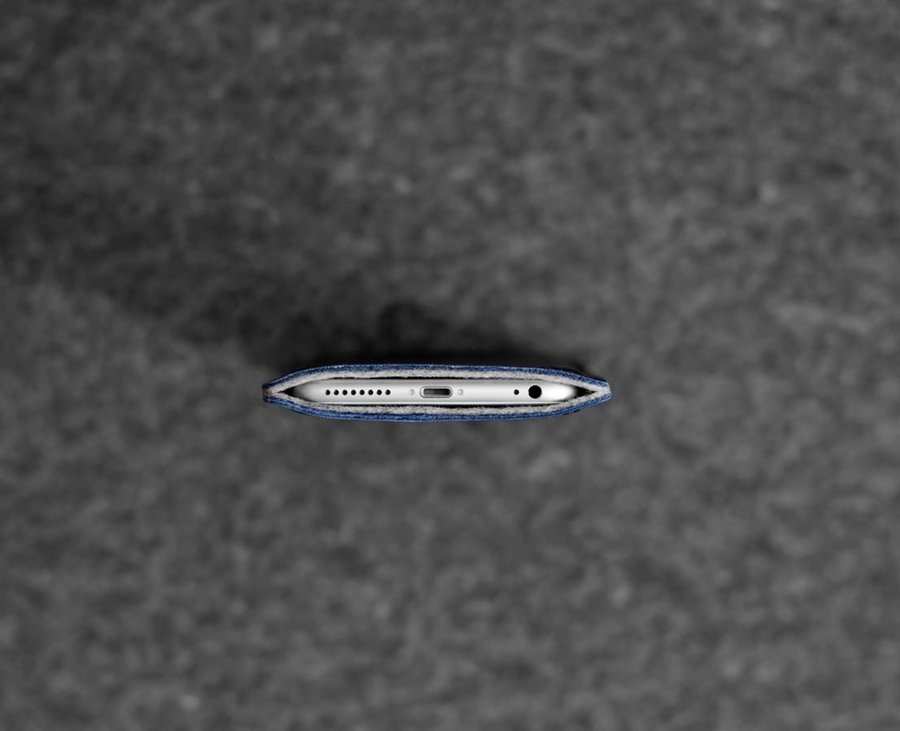 Синий кожаный чехол для iPhone 6/6s