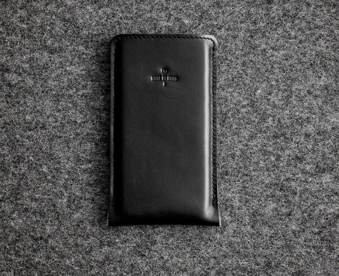 черный чехол из кожи и войлока кармашек для Iphone 6/6s