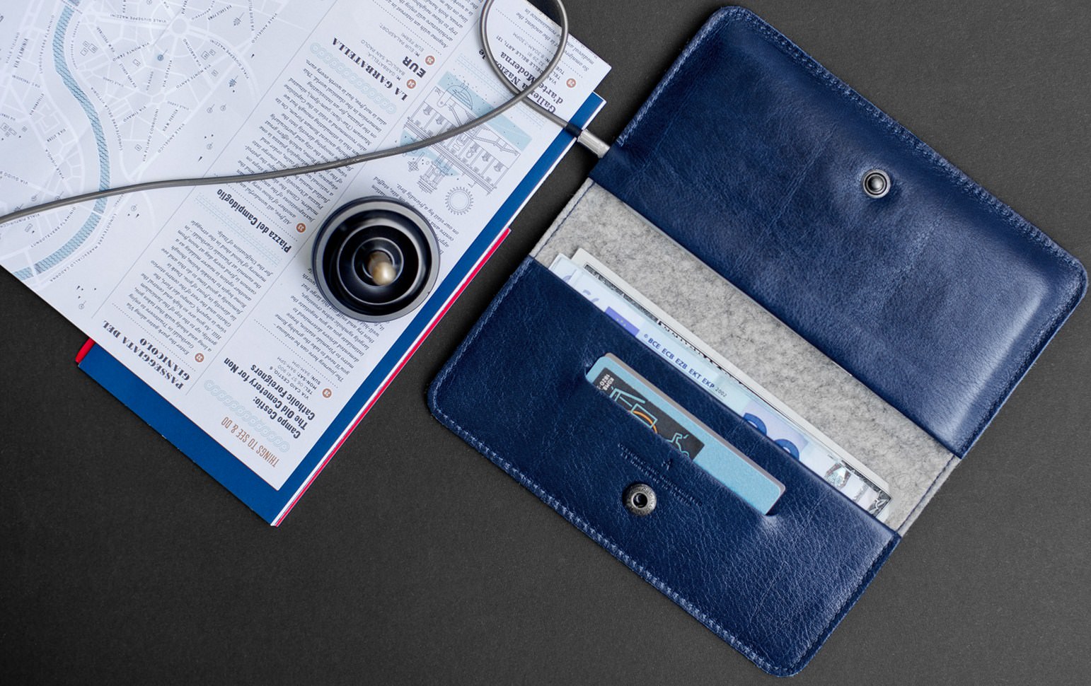 Чехол-кошелек синего цвета из натуральной кожи для iPhone 6/6s Handwers Ranch