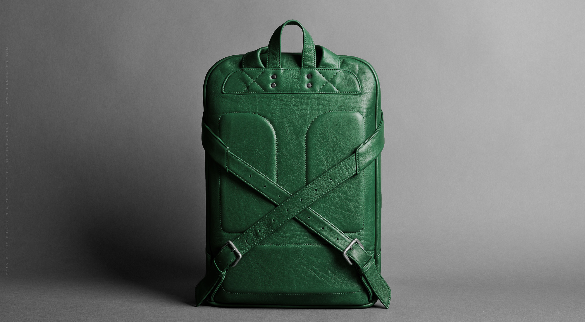 Зеленый кожаный рюкзак Handwers Mangart backpack