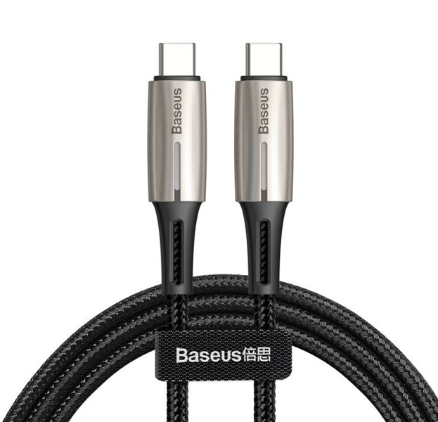 

Черный кабель USB Type C/USB Type C Baseus Water Drop 1m