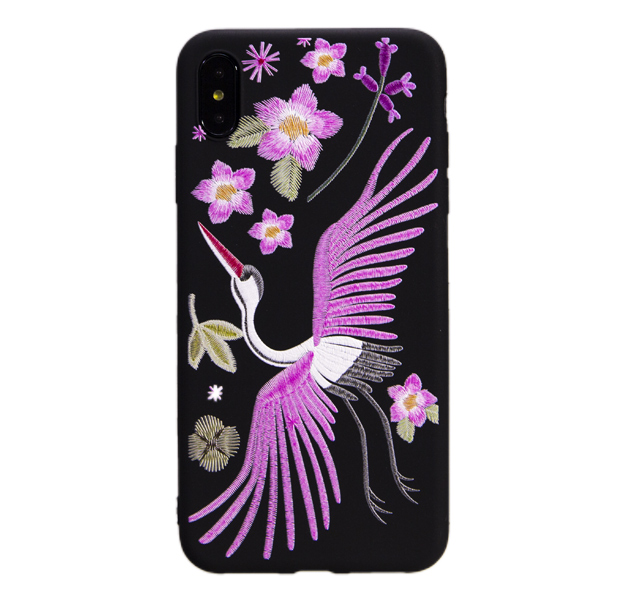 

Силиконовый чехол-накладка для iPhone XS Max "Журавль", С рисунком