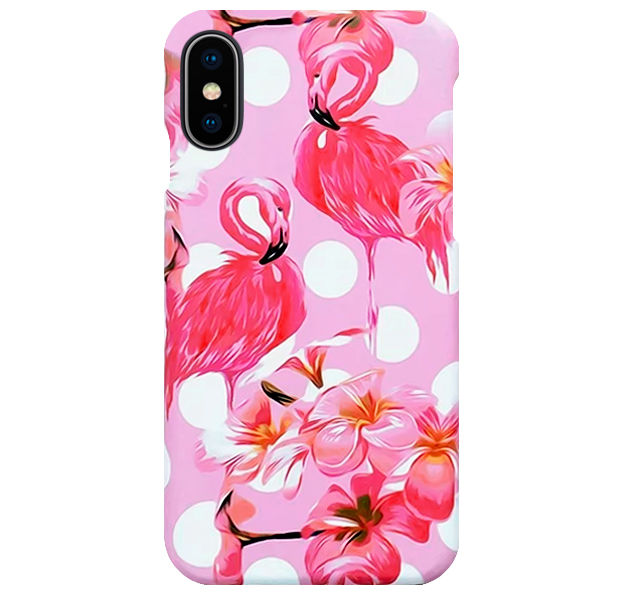 

Чехол-накладка для iPhone X/XS Flamingo Theme Pink, С рисунком