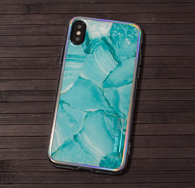 

Силиконовый чехол-накладка для iPhone X/XS Devia Landscape Green, С рисунком