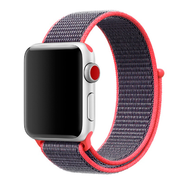 

Розовый нейлоновый ремешок на липучке для Apple Watch 42/44 mm