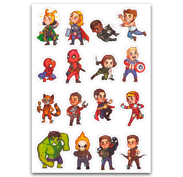 

Стикеры для Macbook набор "Marvel's boyz"