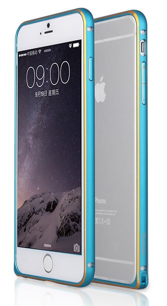 

Голубой алюминиевый бампер для iPhone 6 Yoobao Border Case