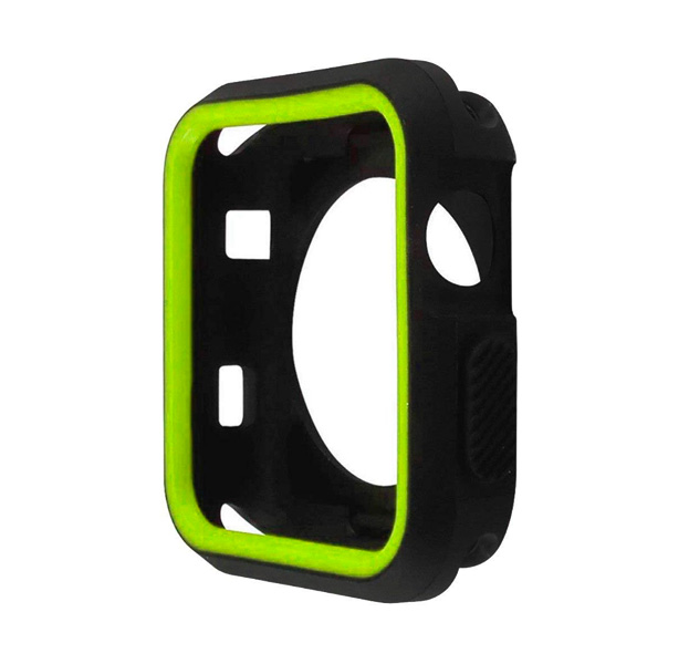 

Силиконовый чехол для Apple Watch 42 mm (Черный/Зеленый)