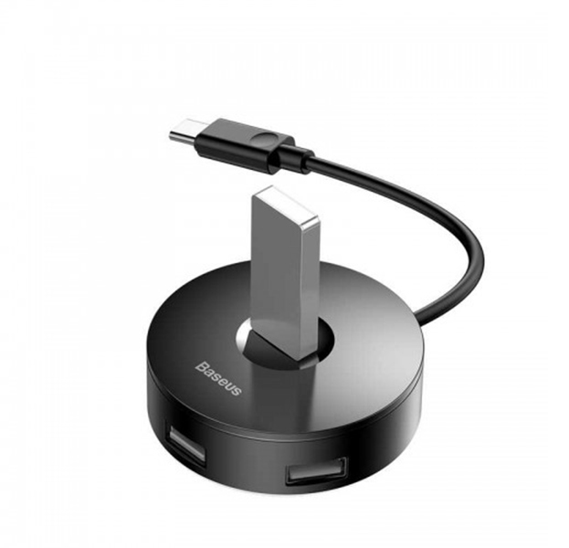 

Черный переходник Type-C to 4хUSB Baseus Round Box Hub