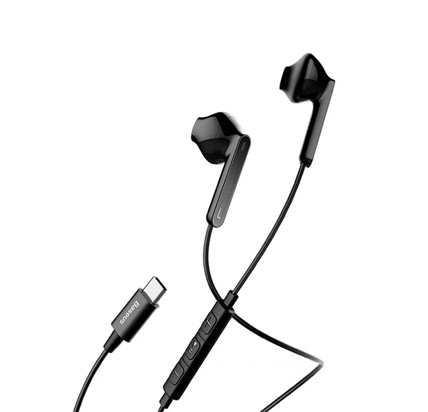 

Черные наушники BASEUS Encok C16 Type-C