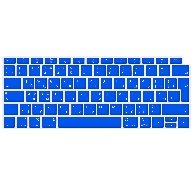 

Синяя силиконовая накладка на клавиатуру для Macbook Air 13 2018 (Rus/Eu)
