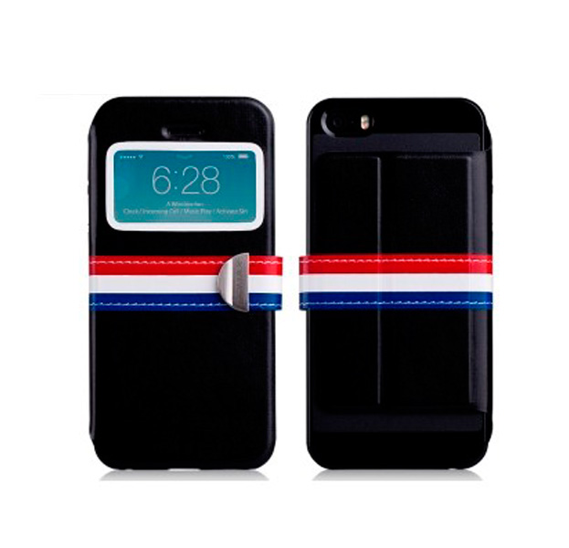 

Черный чехол с застежкой для iPhone 5/5s/SE Momax Stand View