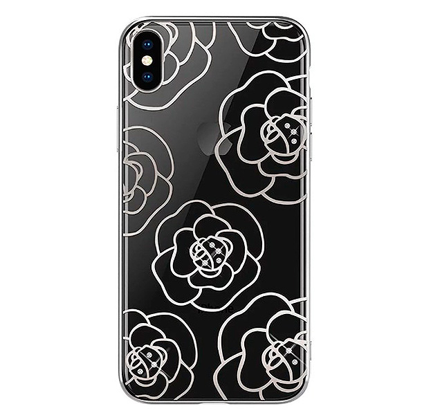 

Чехол-накладка для iPhone XS Max Devia Crystal Camellia Case Silver, Прозрачный