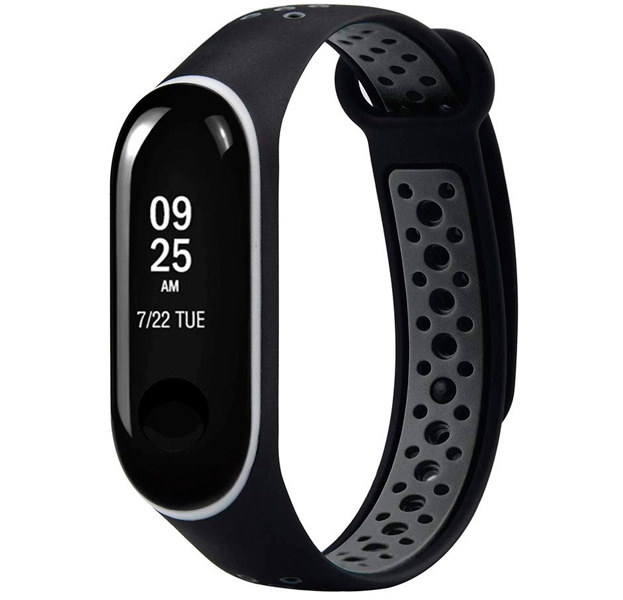 

Ремешок для браслета Xiaomi Mi Band 3 Sport Perforated Black/Gray