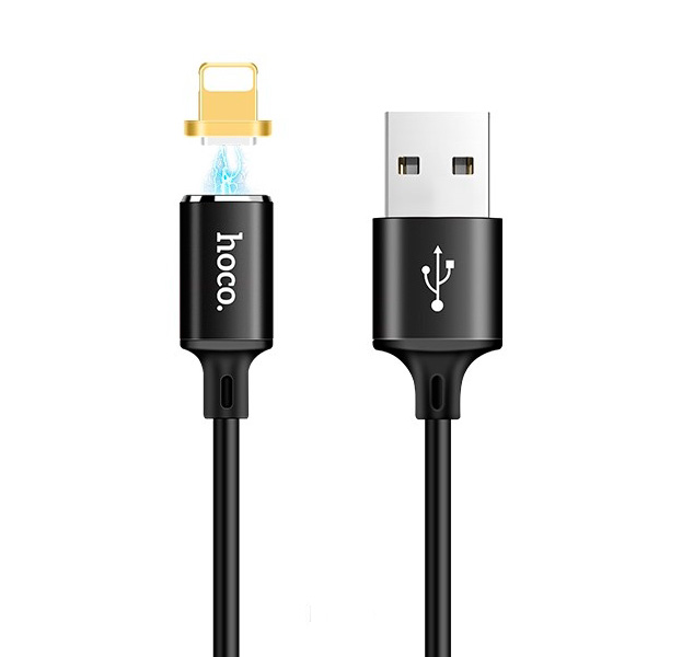 

Черный магнитный USB-кабель Lightning Hoco U28 1m