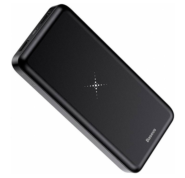 

Черное портативное зарядное устройство с беспроводной зарядкой Baseus Power Bank M36 10000 mAh