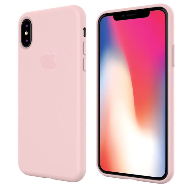 

Пудровый силиконовый чехол для iPhone X/XS Silicone Case Full Cover