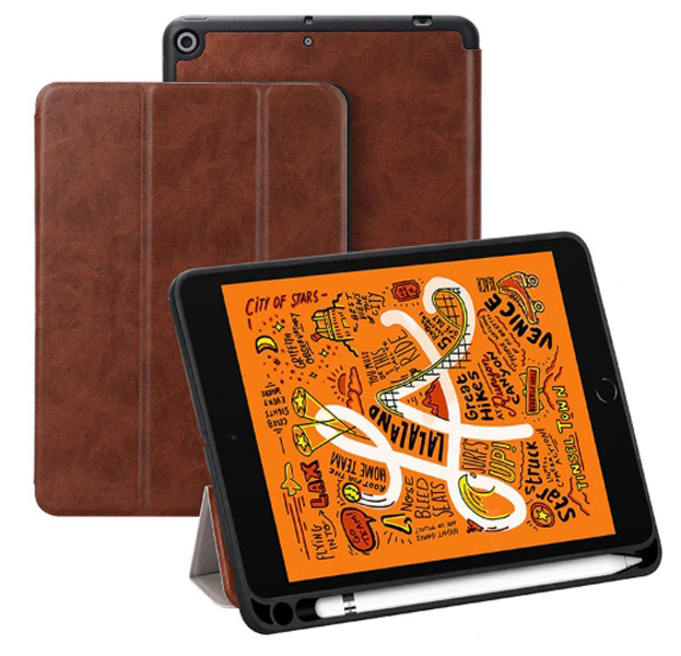 

Коричневый чехол-книжка для iPad Mini 5 Feitenn Case with Pencil Slot