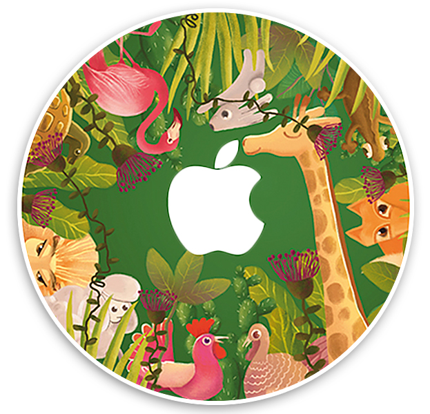 

Наклейка для Macbook "Животные в джунглях"