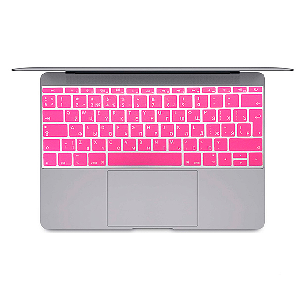 

Розовая силиконовая накладка на клавиатуру для Macbook 12/Pro 13/15 2016/2017 (Rus/Eu)