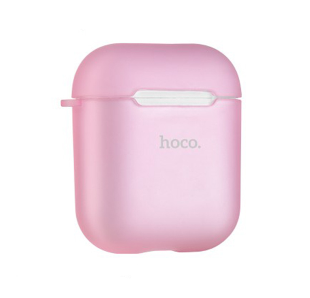 

Розовый пластиковый чехол для Apple Airpods Hoco