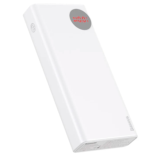 

Белое портативное зарядное устройство Baseus Power Bank Mulight Quick Charger 20000 mAh
