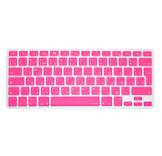 

Розовая силиконовая накладка на клавиатуру для Macbook Air 11 (Rus/Eu)