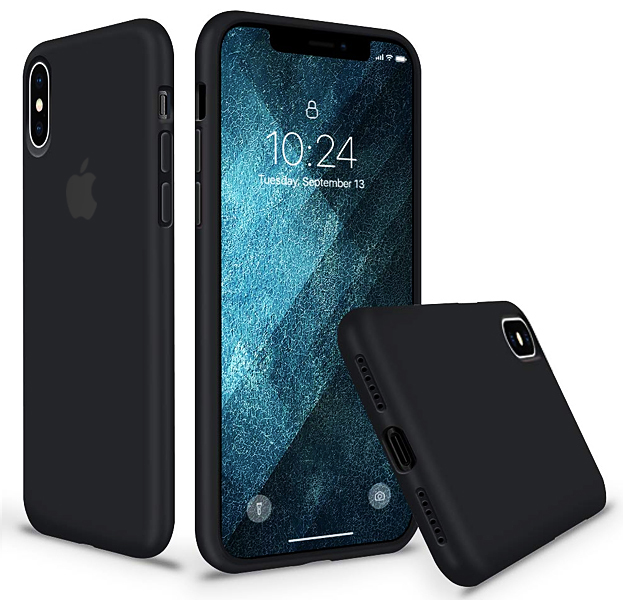 

Черный силиконовый чехол для iPhone X/XS Silicone Case Full Cover