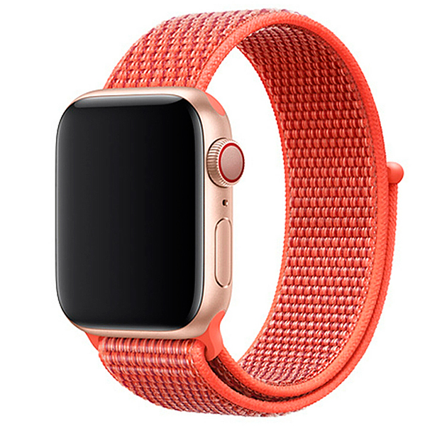 

Персиковый нейлоновый ремешок на липучке для Apple Watch 42/44 mm