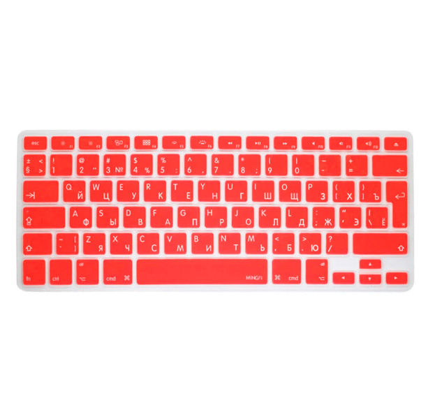 

Красная силиконовая накладка на клавиатуру для Macbook Air/Pro 13/15 (Rus/Eu)