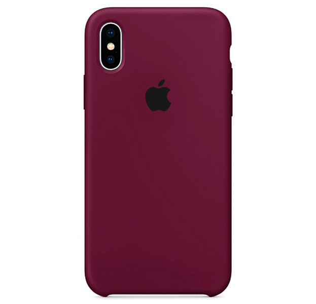 

Сливовый силиконовый чехол для iPhone X/XS Silicone Case, Бордовый