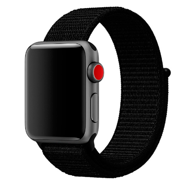 

Угольно-черный нейлоновый ремешок на липучке для Apple Watch 42/44 mm