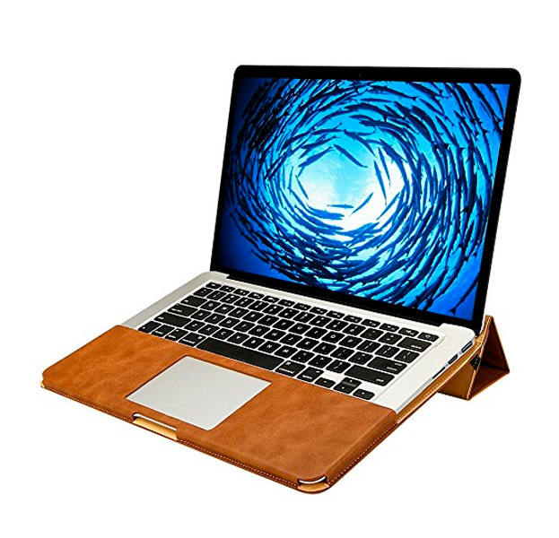 

Коричневый кожаный чехол для Macbook Pro 13" Retina JisonCase Sleeve Pouch Shell