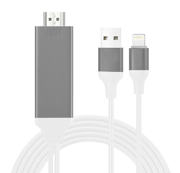 

Белый кабель HDMI to Lightning / USB 1080HD 2m