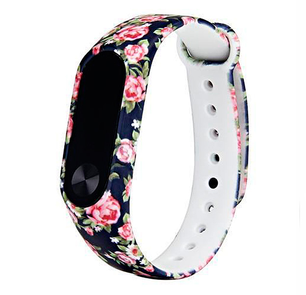 

Цветной ремешок для браслета Xiaomi Mi Band 2 (Синие розы)
