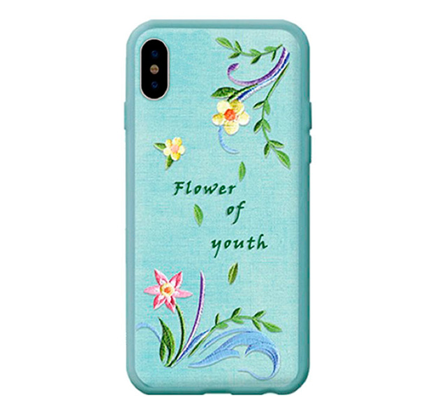 

Чехол-накладка для iPhone X/XS Devia Flower Embroidery, С рисунком