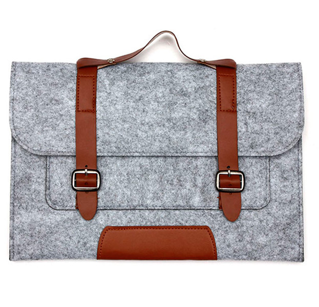 

Серый чехол-сумка для Macbook 12 Felt Pouch Case