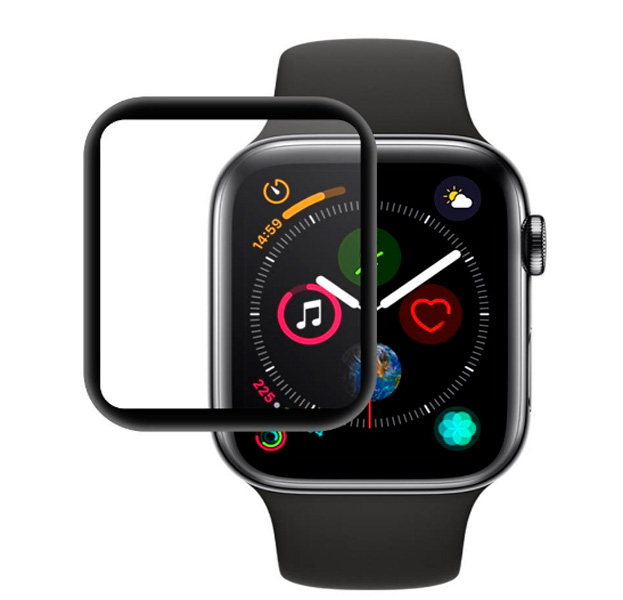 

Черное защитное стекло для Apple Watch 44mm 3D Glass