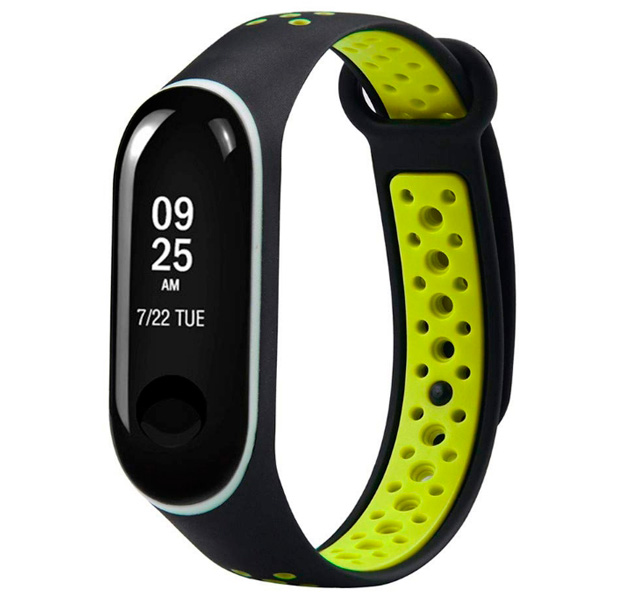 

Ремешок для браслета Xiaomi Mi Band 3 Sport Perforated Black/Green